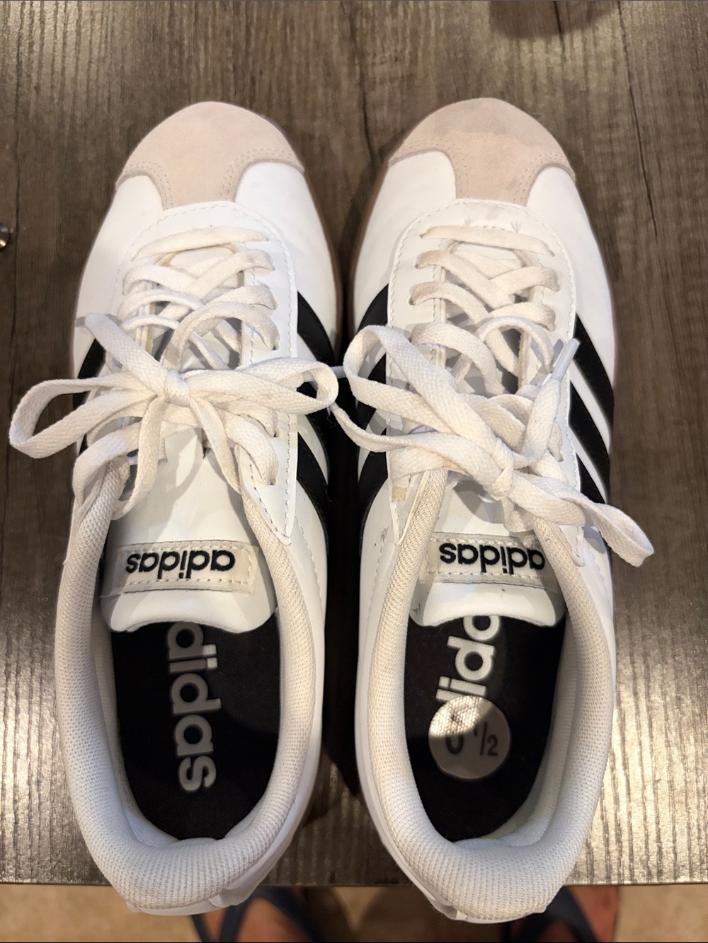 Adidas White and Black Classic Trainer Sneakers